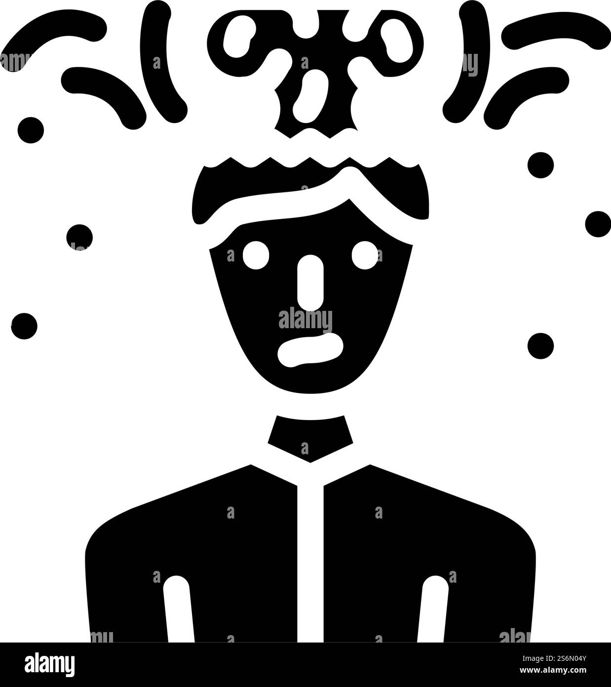 vecteur d'icône de glyphe masculin d'explosion cérébrale. explosion cérébrale signe masculin. illustration noire du symbole de contour isolé. explosion cérébrale illustration vectorielle d'icône de glyphe masculin Illustration de Vecteur