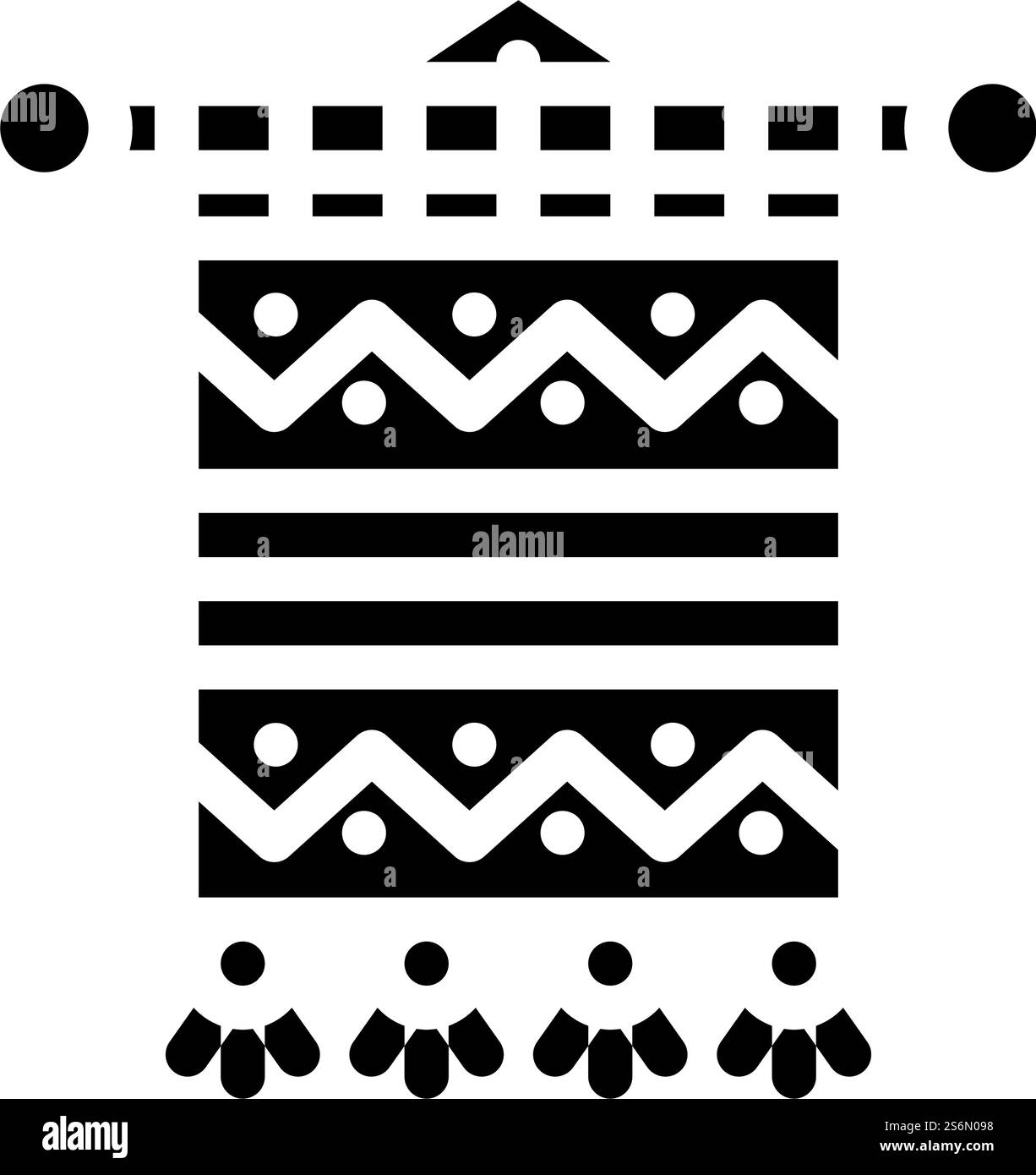 vecteur d'icône de glyphe de tapis de tissage. panneau de tissage pour tapis. illustration noire du symbole de contour isolé. illustration vectorielle d'icône de glyphe de tapis de tissage Illustration de Vecteur