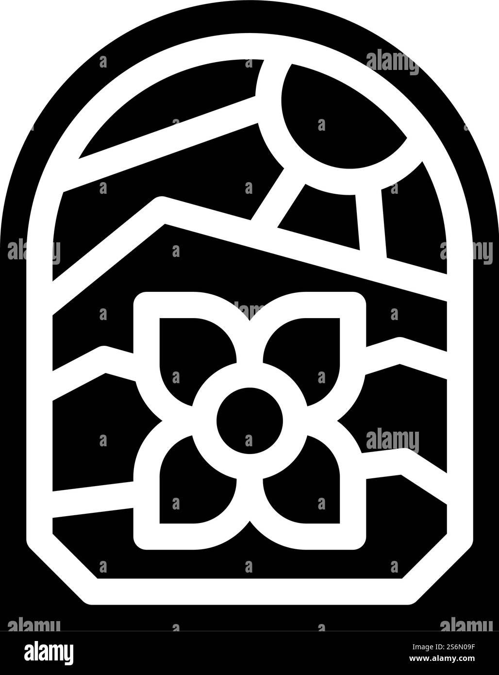 vecteur d'icône de glyphe de verre teinté. panneau vitrail. illustration noire du symbole de contour isolé. illustration vectorielle d'icône de glyphe de verre teinté Illustration de Vecteur