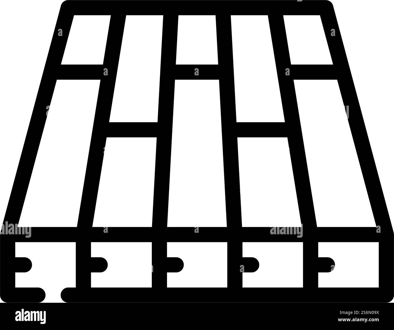 vecteur d'icône de ligne de plancher de batten. panneau de plancher de latte. illustration noire du symbole de contour isolé. batten Floor line icône illustration vectorielle savon liquide vecteur d'affiche promotionnelle créative Illustration de Vecteur