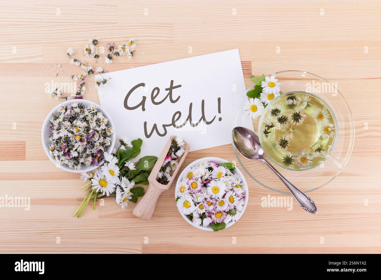 Carte De Vœux "Get Well Soon" Thé Et Fleurs - Gamme Gibson, Neuve, Royaume-Uni