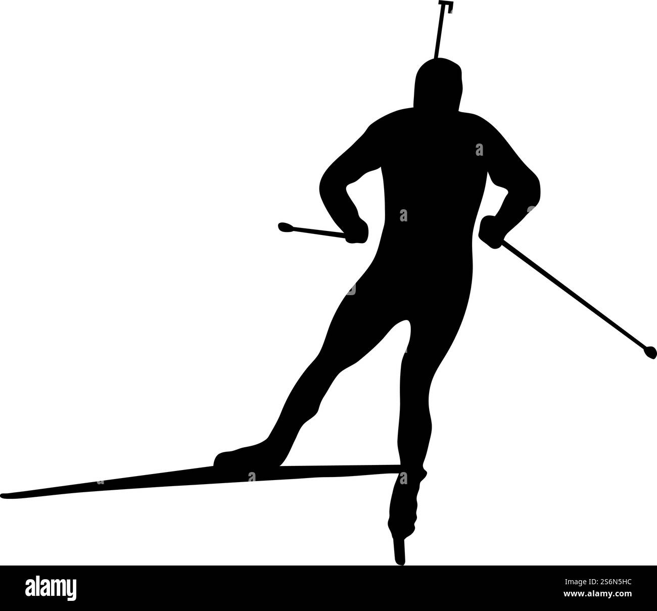 Silhouette de biathlon. Silhouettes noires hautes en détails et lisses des athlètes de biathlon. Illustration vectorielle. Illustration de Vecteur