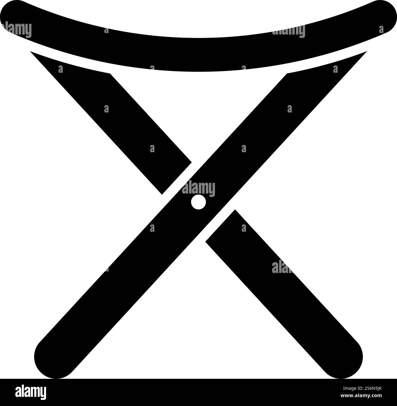 Icône de la chaise pliante pour la pêche. Motif pochoir noir. Illustration vectorielle. Illustration de Vecteur