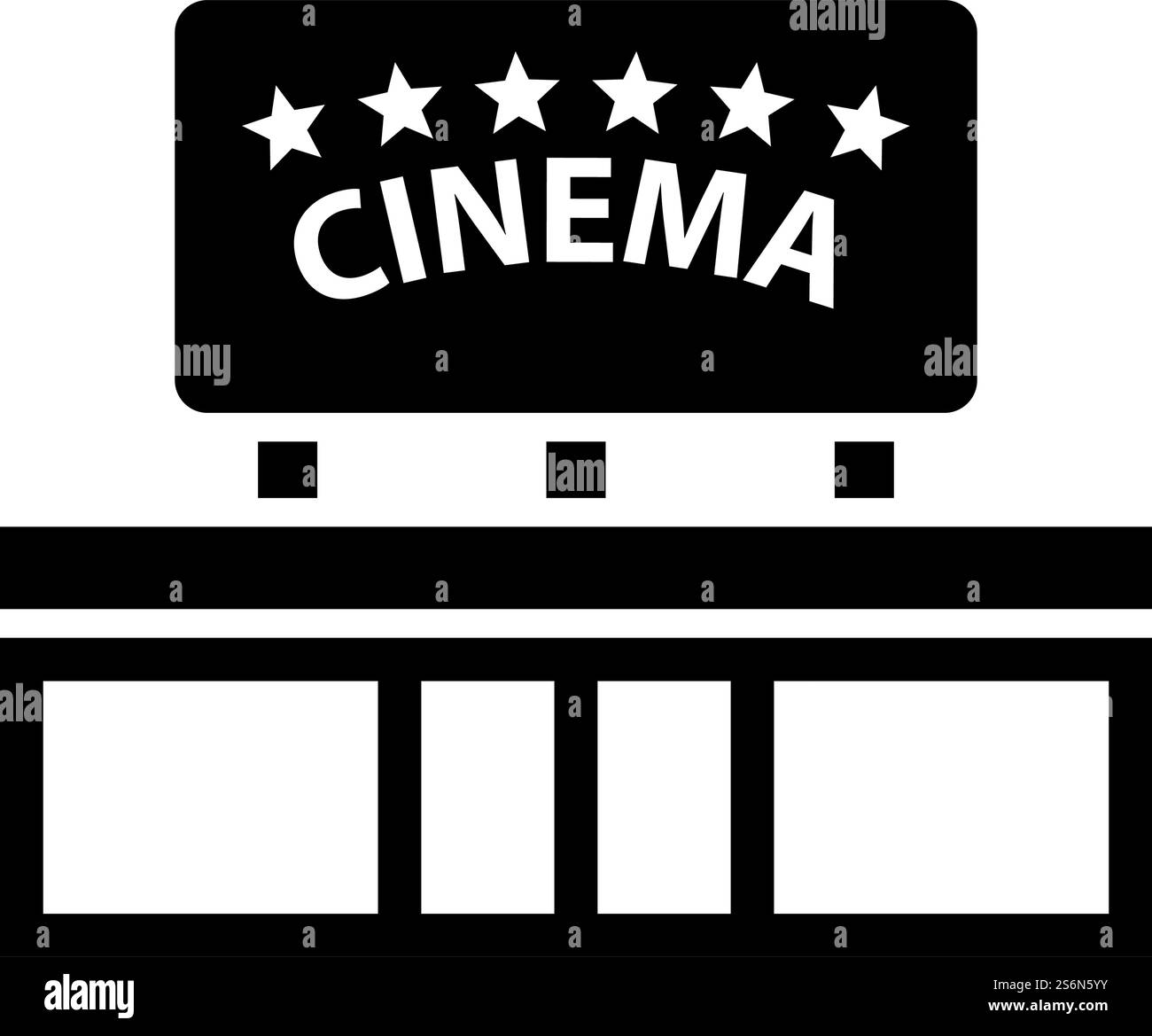 Icône entrée cinéma. Motif pochoir noir. Illustration vectorielle. Illustration de Vecteur