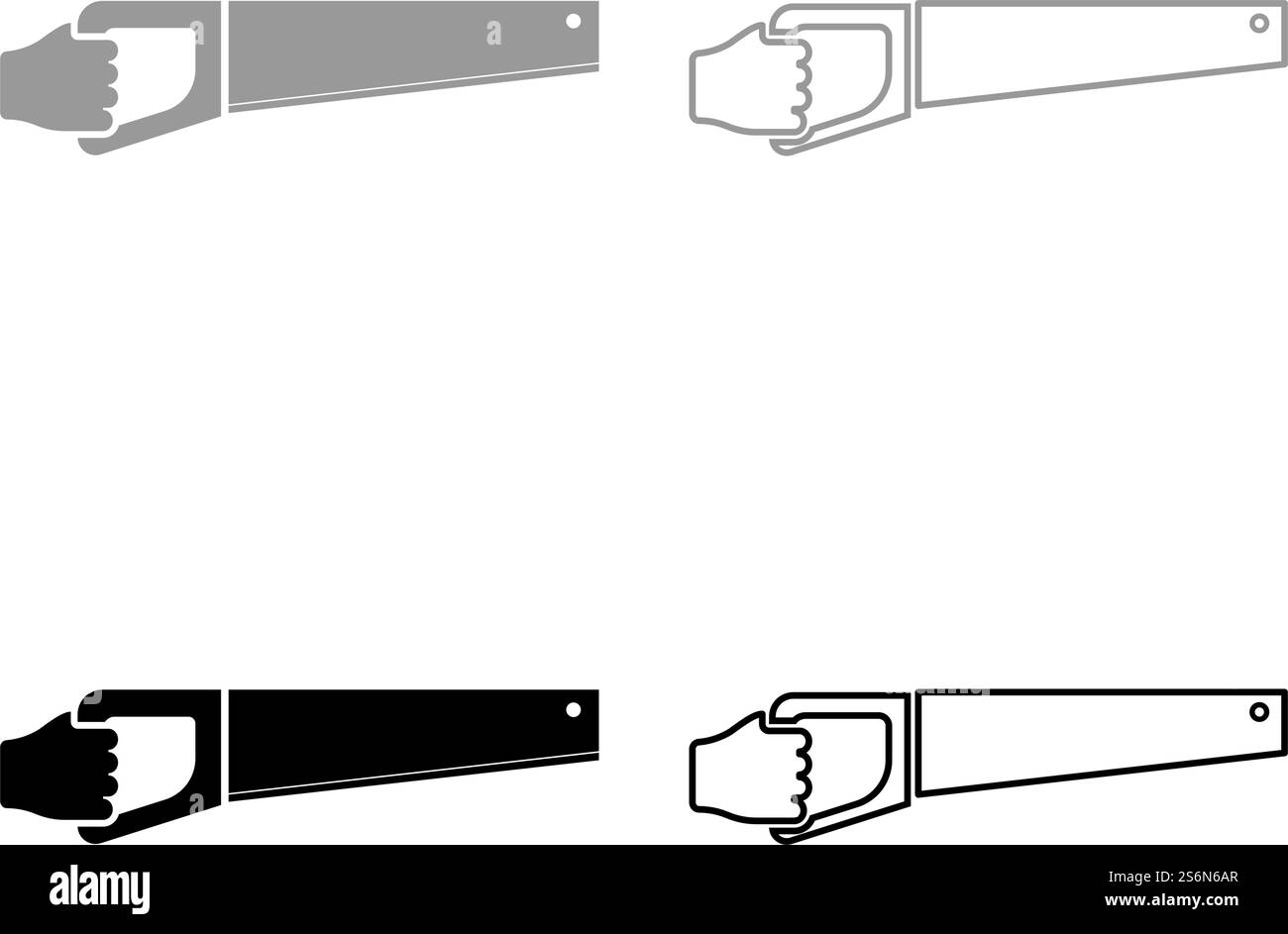 Scie à bois dans l'outil à main en cours d'utilisation bras pour couper le symbole de bois Sawmill concept Set icône gris noir couleur illustration vectorielle style plat image simple. Scie à bois dans l'outil à main en cours d'utilisation bras pour couper le symbole de bois Sawmill concept Set icône gris couleur noir illustration vectorielle image de style plat Illustration de Vecteur