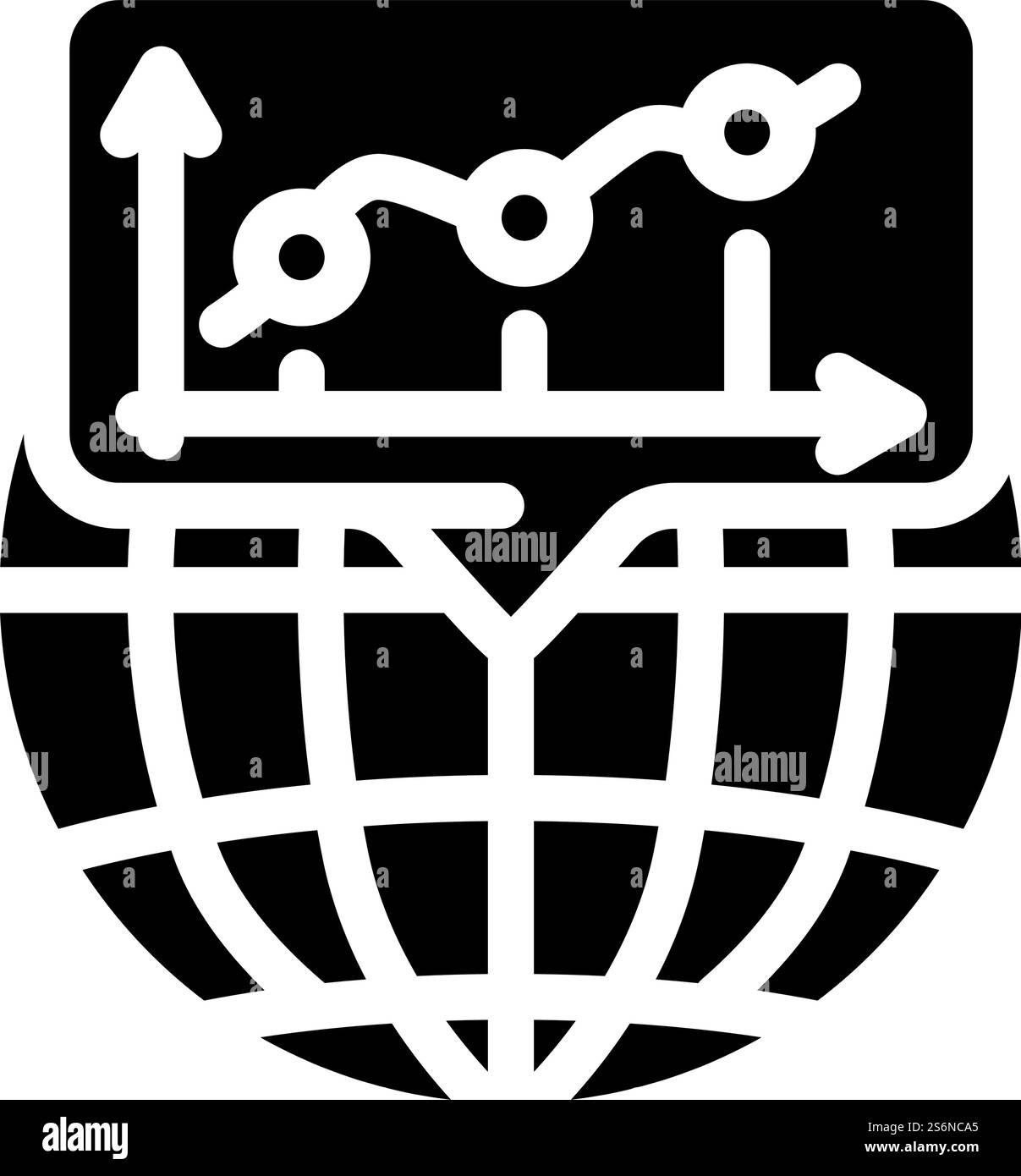 vecteur d'icône de glyphe d'affaires global. enseigne commerciale mondiale. illustration noire du symbole de contour isolé. illustration vectorielle d'icône de glyphe d'affaires mondiales Illustration de Vecteur