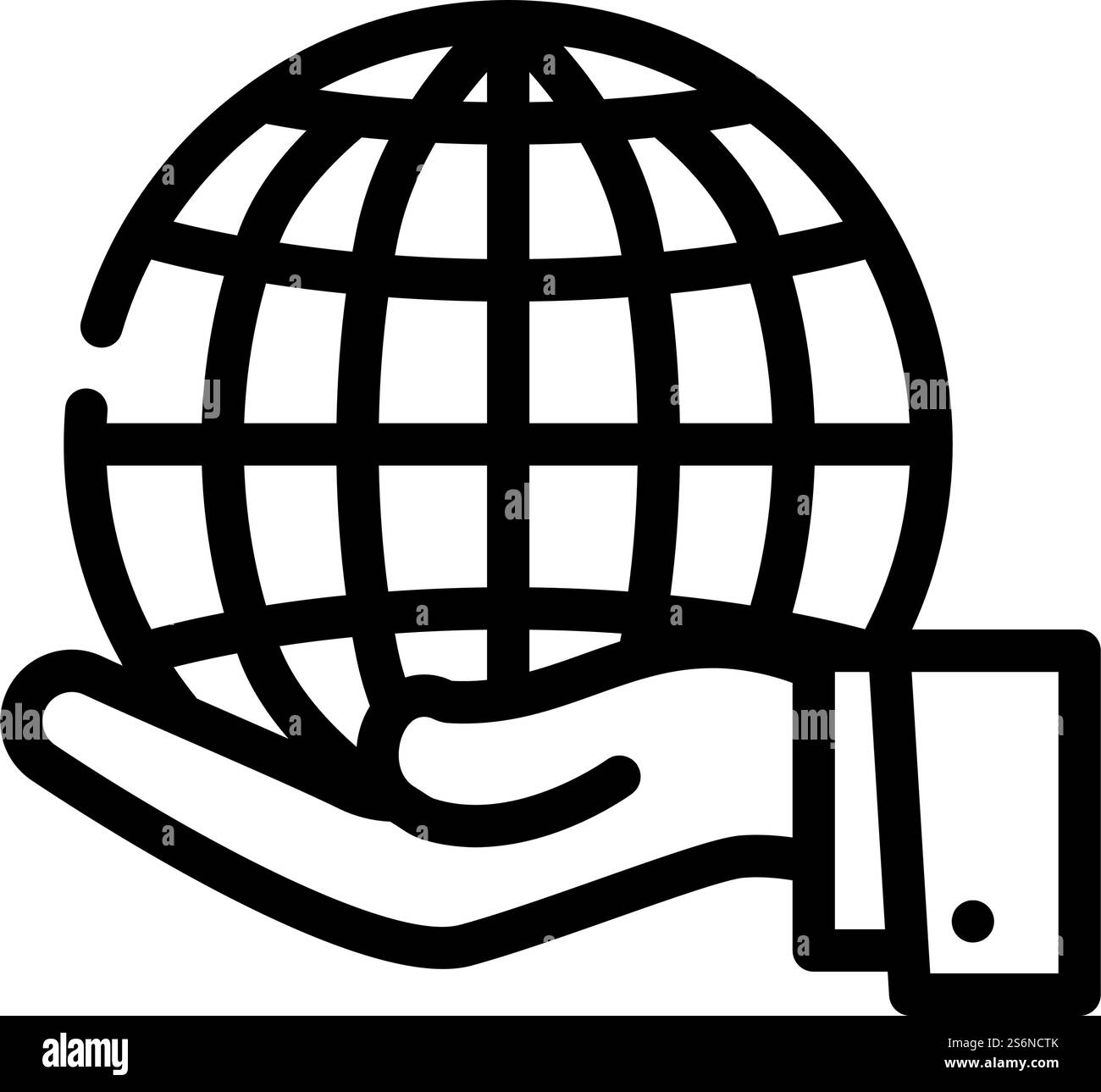 protégez le vecteur d'icône de ligne d'affaires internationale. protégez les enseignes commerciales internationales. illustration noire du symbole de contour isolé. protéger l'illustration vectorielle d'icône de ligne d'affaires internationale Illustration de Vecteur