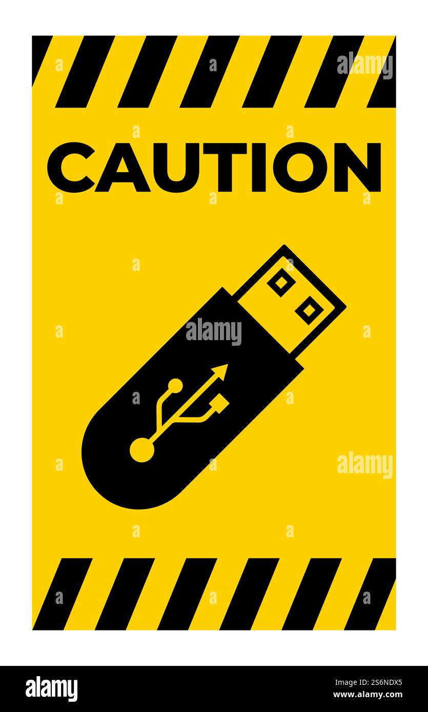 Ne pas utiliser le symbole de clé USB isoler sur fond blanc, illustration vectorielle Illustration de Vecteur