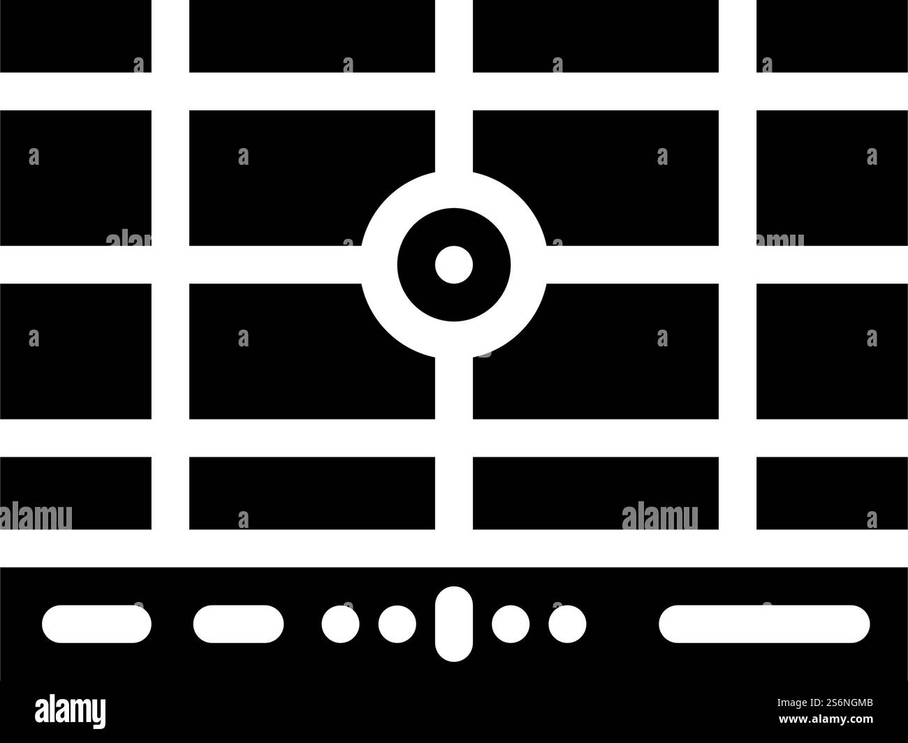 vecteur d'icône de glyphe de grille de division. panneau de grille de séparation. illustration noire du symbole de contour isolé. illustration vectorielle d'icône de glyphe de grille de division Illustration de Vecteur