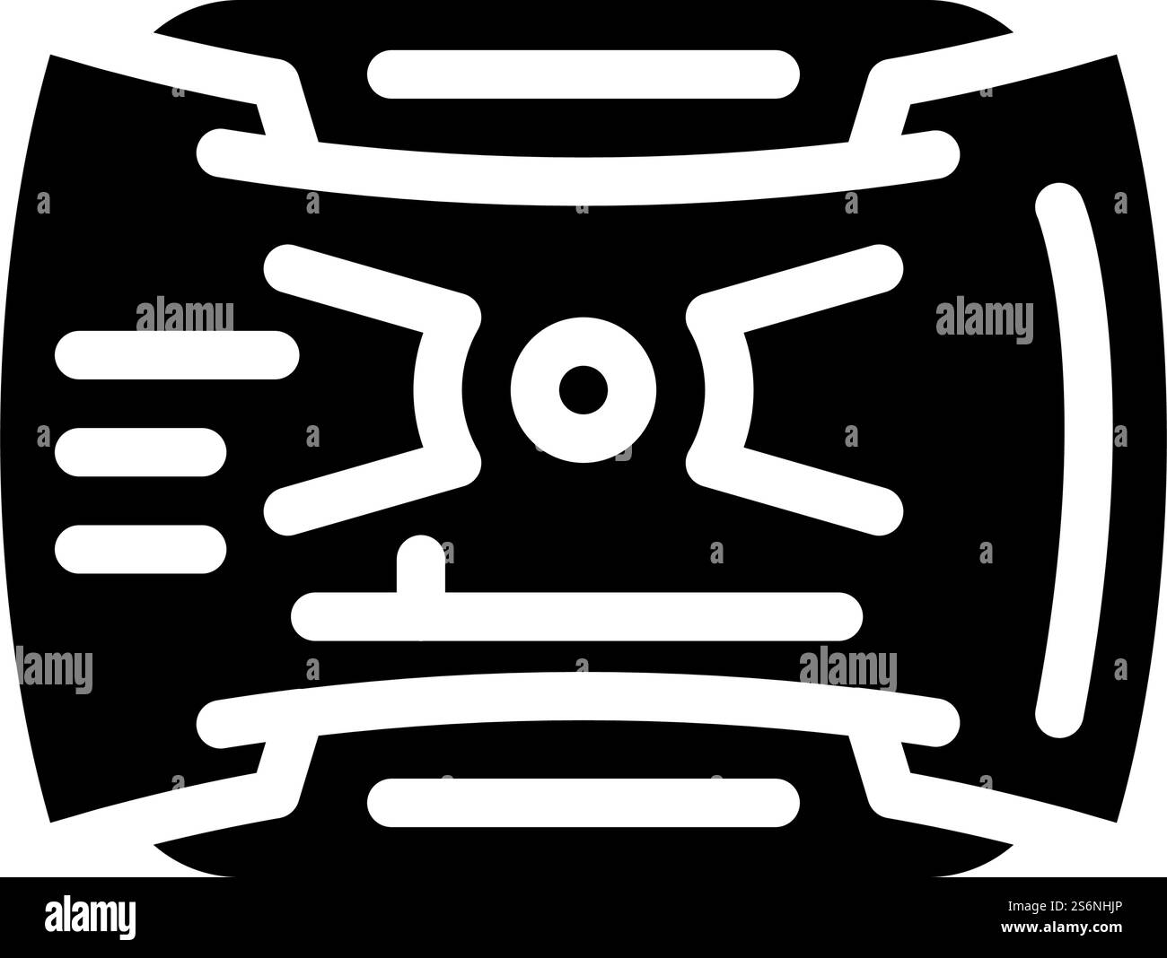 vecteur d'icône de glyphe de viseur futuriste. panneau de viseur futuriste. illustration noire du symbole de contour isolé. illustration vectorielle d'icône de glyphe de viseur futuriste Illustration de Vecteur