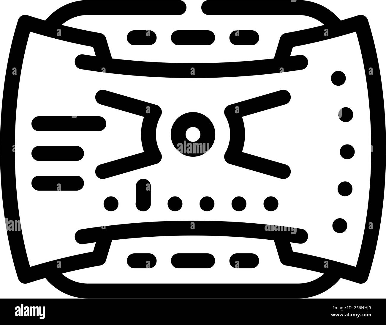 vecteur d'icône de ligne de viseur futuriste. panneau de viseur futuriste. illustration noire du symbole de contour isolé. illustration vectorielle d'icône de ligne de viseur futuriste Illustration de Vecteur