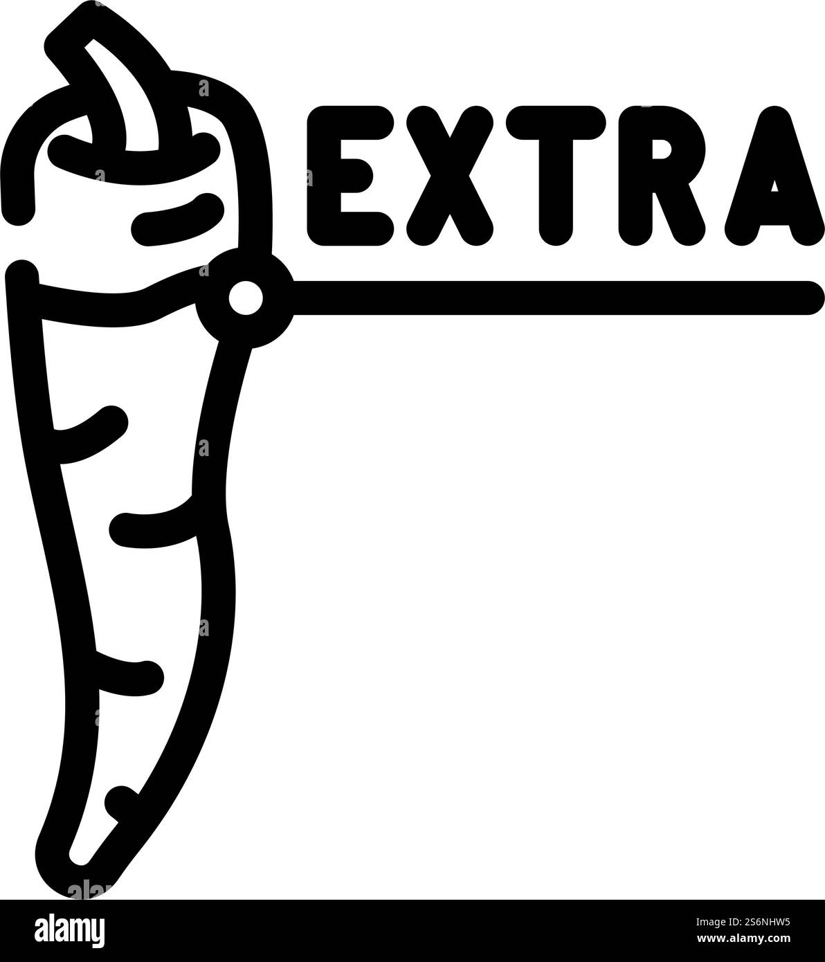 vecteur d'icône de ligne de poivre d'épice supplémentaire. signe de poivre d'épices supplémentaires. illustration noire du symbole de contour isolé. illustration vectorielle d'icône de ligne de poivre d'épice supplémentaire Illustration de Vecteur