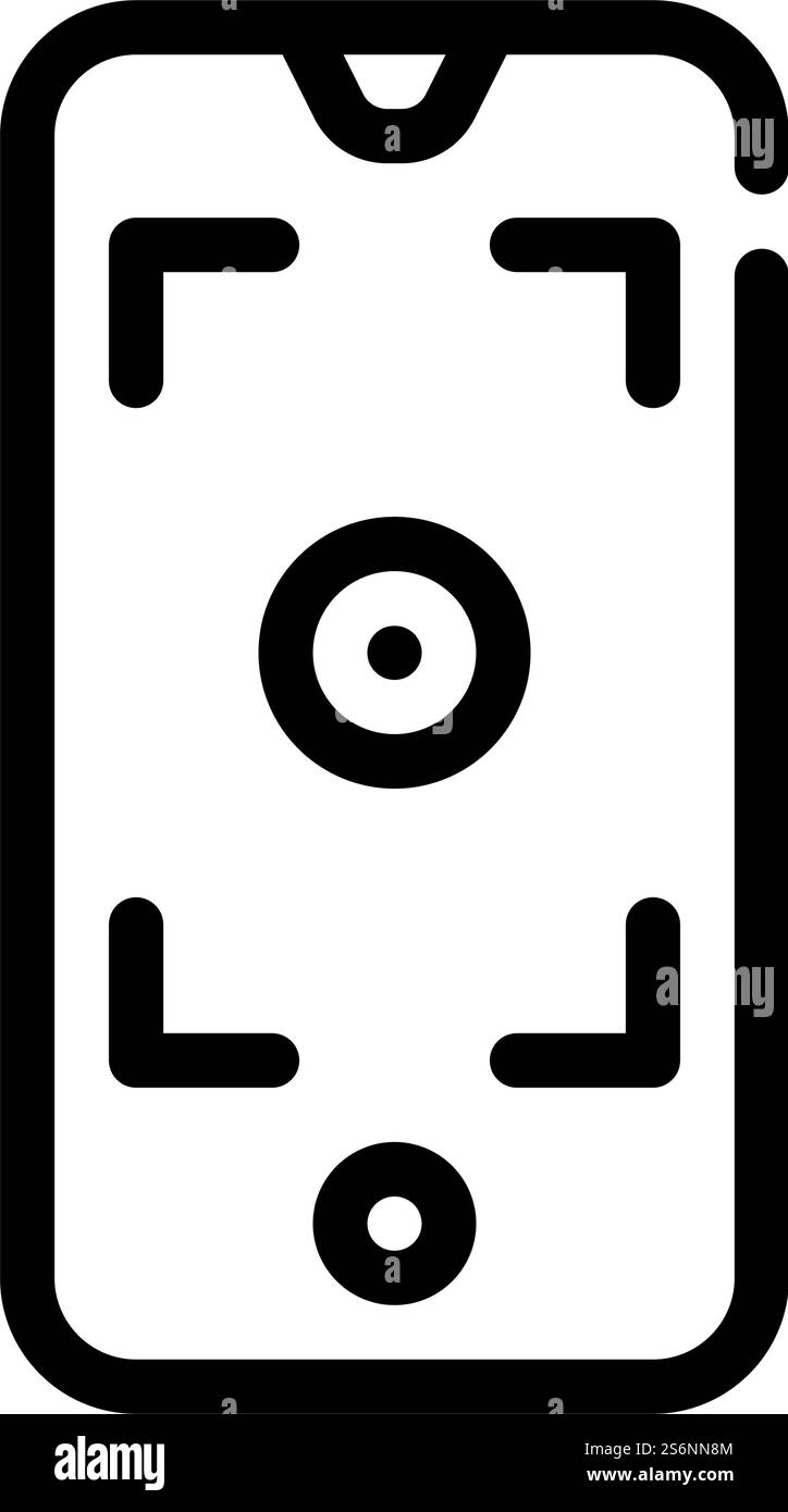 vecteur d'icône de ligne de viseur de smartphone. panneau de viseur pour smartphone. illustration noire du symbole de contour isolé. illustration vectorielle d'icône de ligne de viseur de smartphone Illustration de Vecteur