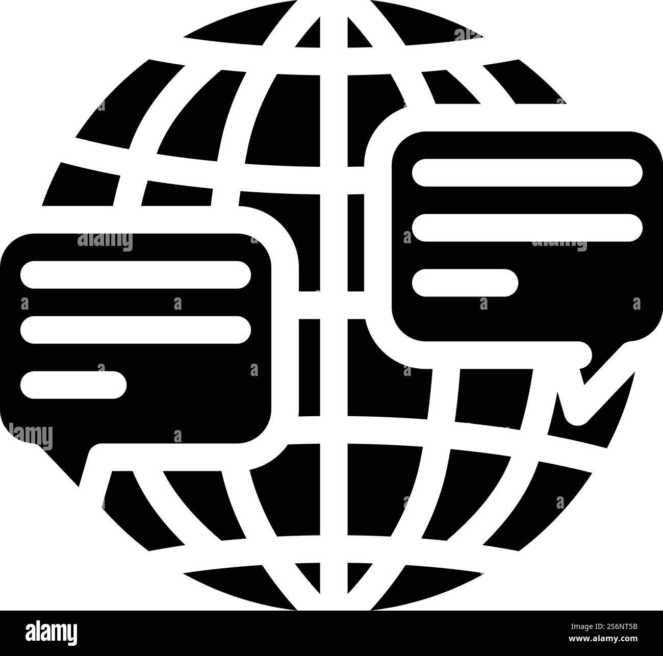 communication de l'endroit différent du vecteur d'icône de glyphe du monde. communication de différents lieux de signe du monde. illustration noire du symbole de contour isolé. communication de l'endroit différent de l'illustration vectorielle d'icône de glyphe du monde Illustration de Vecteur