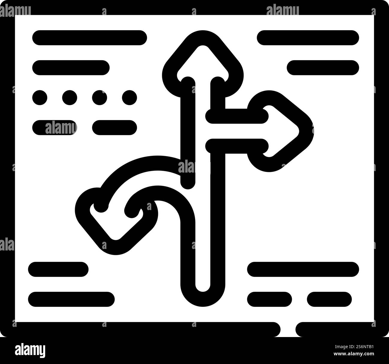 vecteur d'icône de ligne de globalisation de direction. signe de globalisation de direction. illustration noire du symbole de contour isolé. illustration vectorielle d'icône de ligne de globalisation de direction Illustration de Vecteur