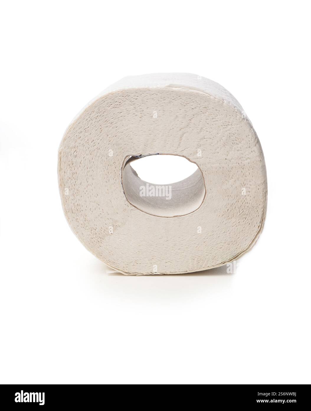 Rouleau de papier toilette sur un fond blanc Banque D'Images