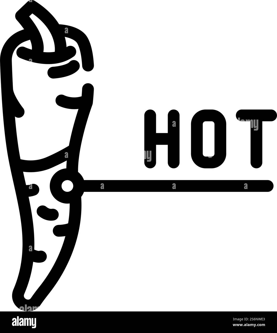vecteur d'icône de ligne de piment d'épices chaudes. signe de piment fort épicé. illustration noire du symbole de contour isolé. illustration vectorielle d'icône de ligne de piment d'épices chaudes Illustration de Vecteur