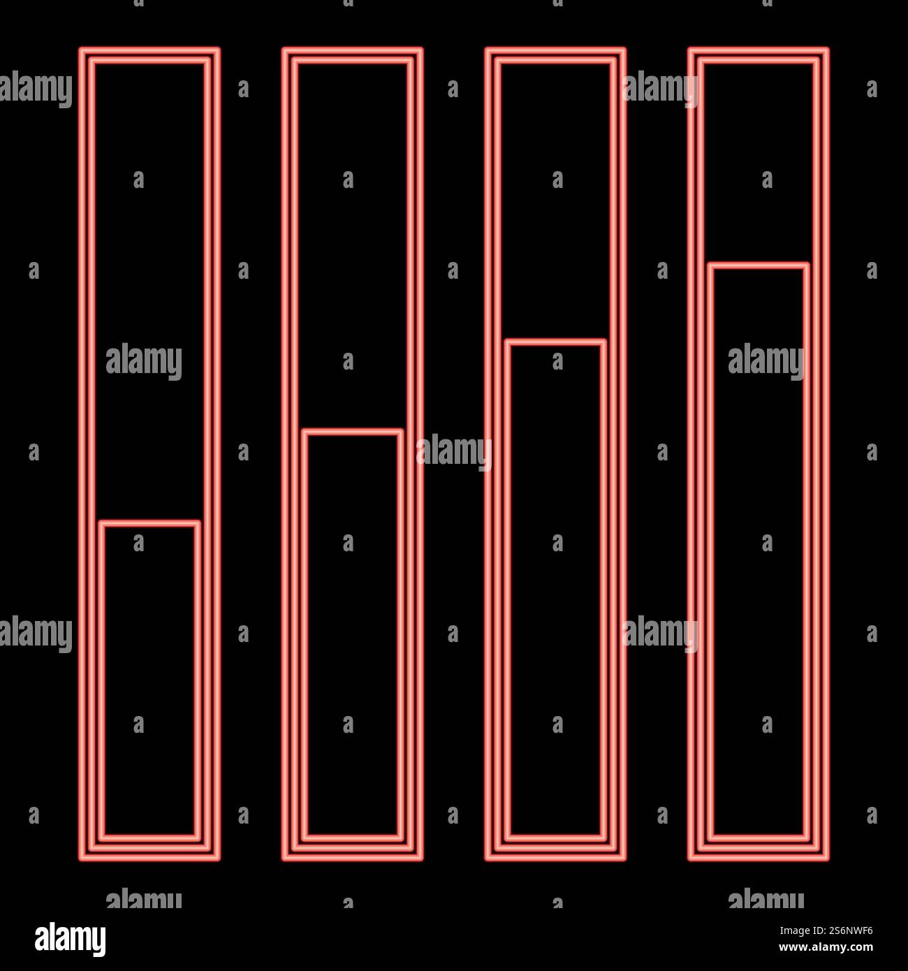 Image de vecteur de couleur rouge de croissance de diagramme de néon image de lumière de style plat. Image de style plat d'illustration vectorielle de couleur rouge de croissance de diagramme de néon Illustration de Vecteur