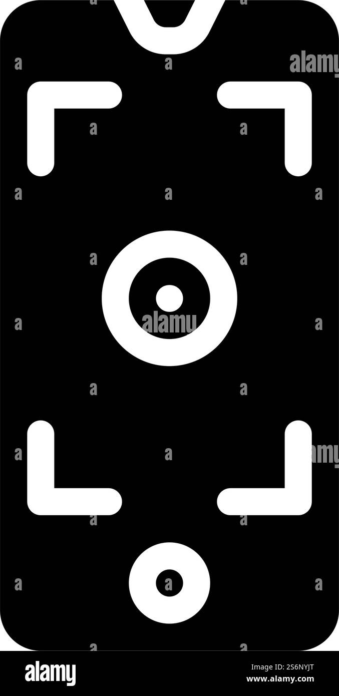 vecteur d'icône de glyphe de viseur de smartphone. panneau de viseur pour smartphone. illustration noire du symbole de contour isolé. illustration vectorielle d'icône de glyphe de viseur de smartphone Illustration de Vecteur
