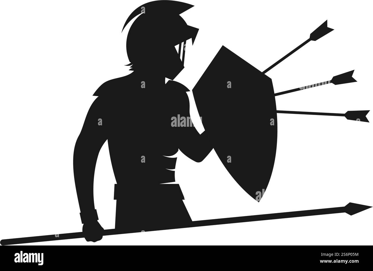 Conception vectorielle de logo de héros de chevalier cheval Illustration de Vecteur