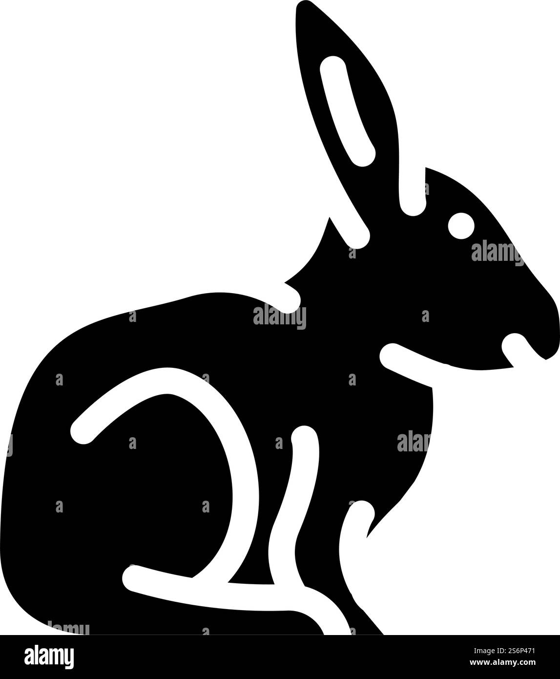 vecteur d'icône de glyphe d'animal de ferme de lapin. signe d'animal de ferme de lapin. illustration noire du symbole de contour isolé. illustration vectorielle d'icône de glyphe d'animal de ferme de lapin Illustration de Vecteur
