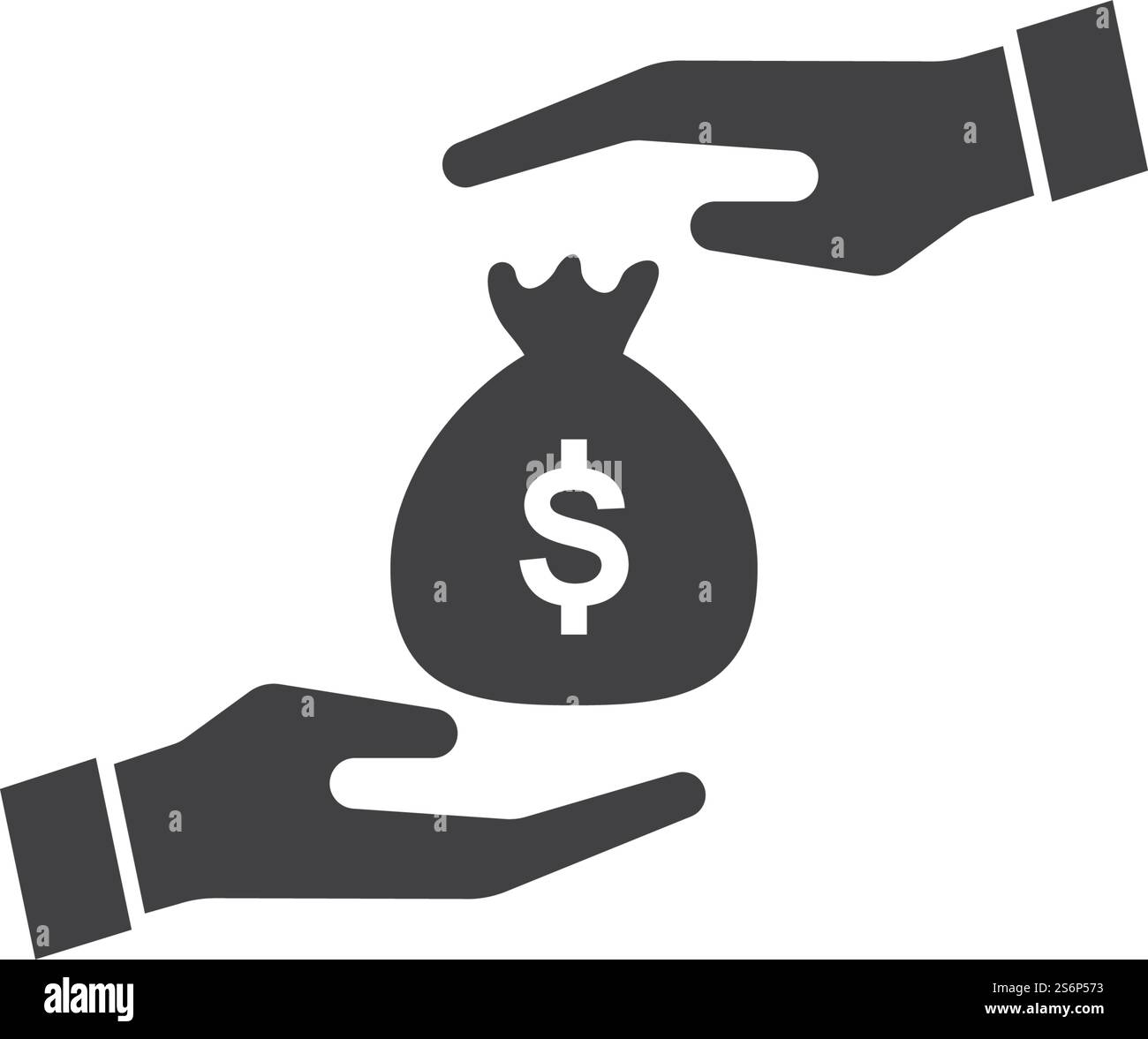 Main de monnaie et motif plat d'icône d'argent Illustration de Vecteur