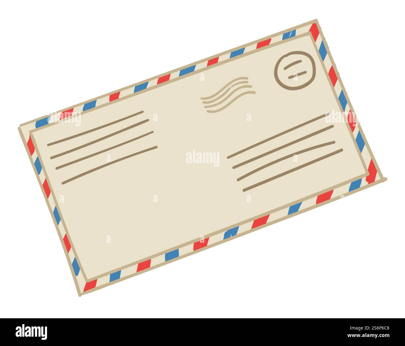 Enveloppe vintage avec lettre pour destinataire, morceau de papier isolé avec timbre et écriture. Correspondance et documents, anciens moyens de communication par la poste. Vecteur dans l'illustration de style plat. Correspondance postale, lettre dans enveloppe vintage Illustration de Vecteur