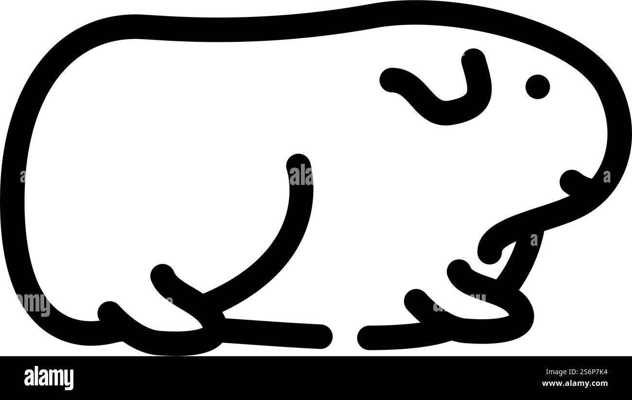 vecteur d'icône de ligne d'animal domestique de cochon de guinée. signe d'animal domestique de cobaye. illustration noire du symbole de contour isolé. illustration vectorielle d'icône de ligne d'animal domestique de cochon de guinée Illustration de Vecteur