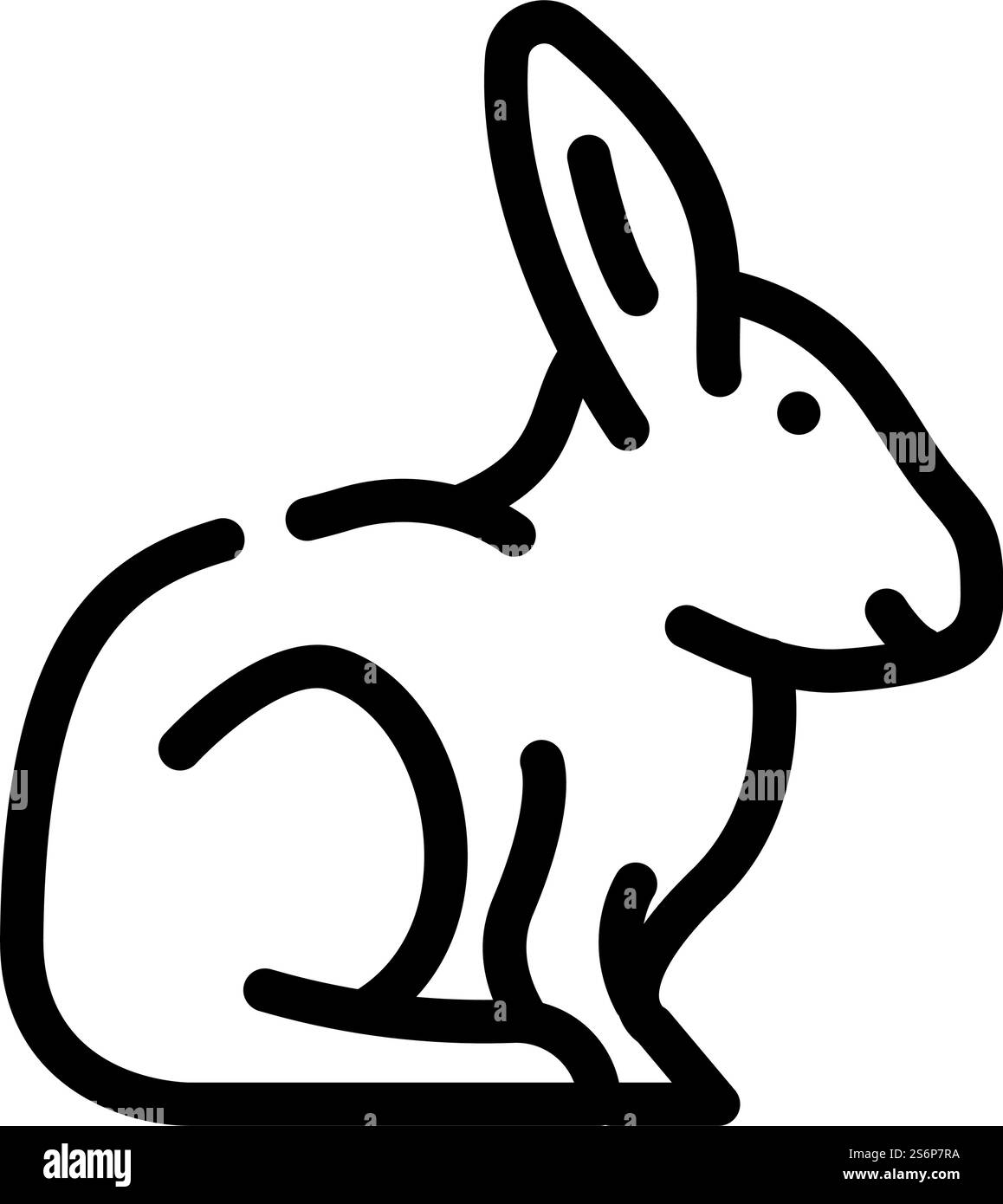 vecteur d'icône de ligne d'animal de ferme de lapin. signe d'animal de ferme de lapin. illustration noire du symbole de contour isolé. illustration vectorielle d'icône de ligne d'animal de ferme de lapin Illustration de Vecteur