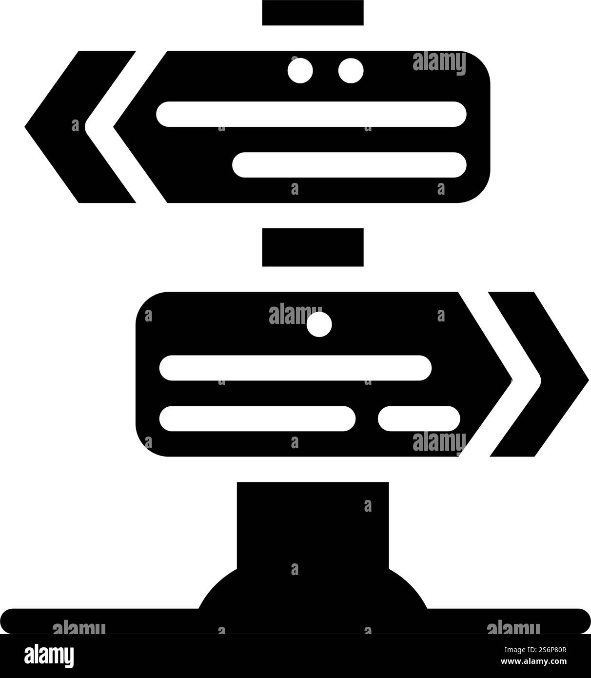 choix du vecteur d'icône de glyphe de direction. choix du panneau de direction. illustration noire du symbole de contour isolé. choix de l'illustration vectorielle d'icône de glyphe de direction Illustration de Vecteur