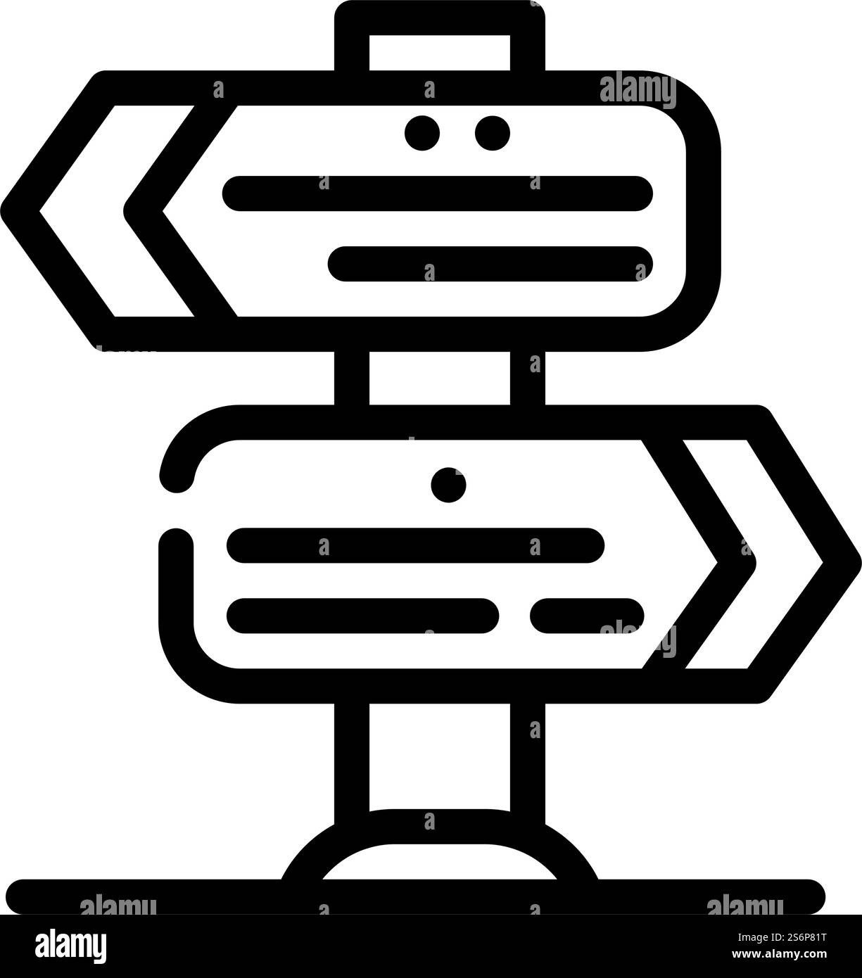 choix du vecteur d'icône de ligne directrice. choix du panneau de direction. illustration noire du symbole de contour isolé. choix de l'illustration vectorielle d'icône de ligne directrice Illustration de Vecteur