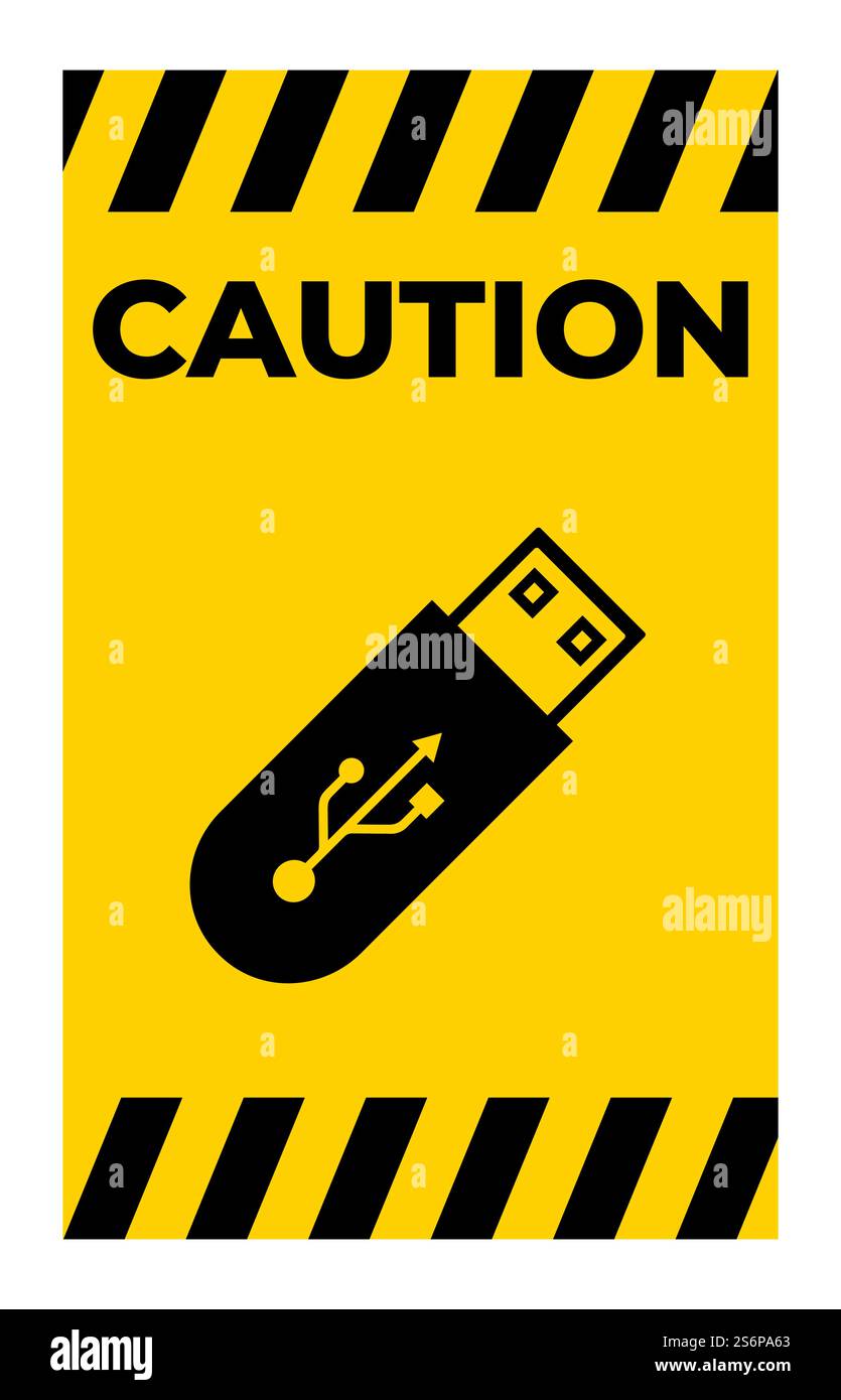 Ne pas utiliser le symbole de clé USB isoler sur fond blanc, illustration vectorielle Illustration de Vecteur