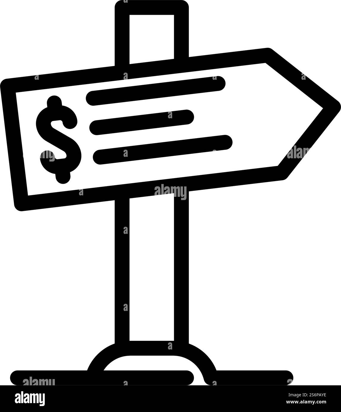 choix de la direction pour gagner le vecteur d'icône de ligne d'argent. choix de la direction pour gagner de l'argent signe. illustration noire du symbole de contour isolé. choix de la direction pour gagner l'illustration vectorielle d'icône de ligne d'argent Illustration de Vecteur