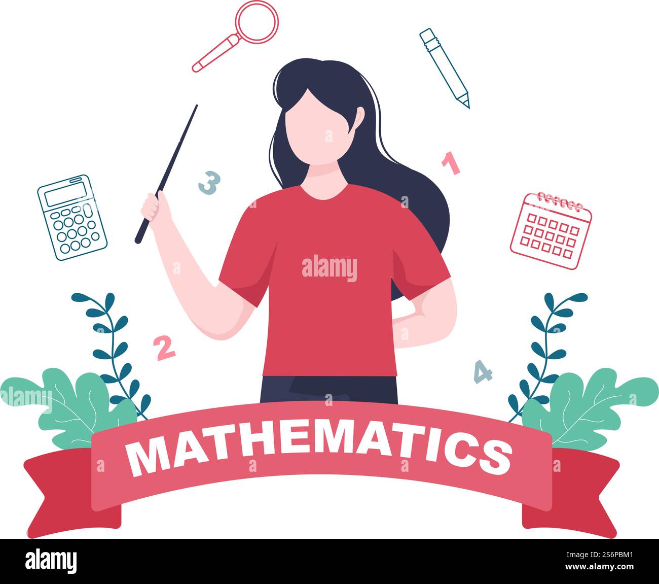 Apprentissage des mathématiques de l'éducation et de la connaissance Généralités Illustration vectorielle du dessin animé.Sciences, technologie, Ingénierie, Formule ou mathématiques de base Illustration de Vecteur