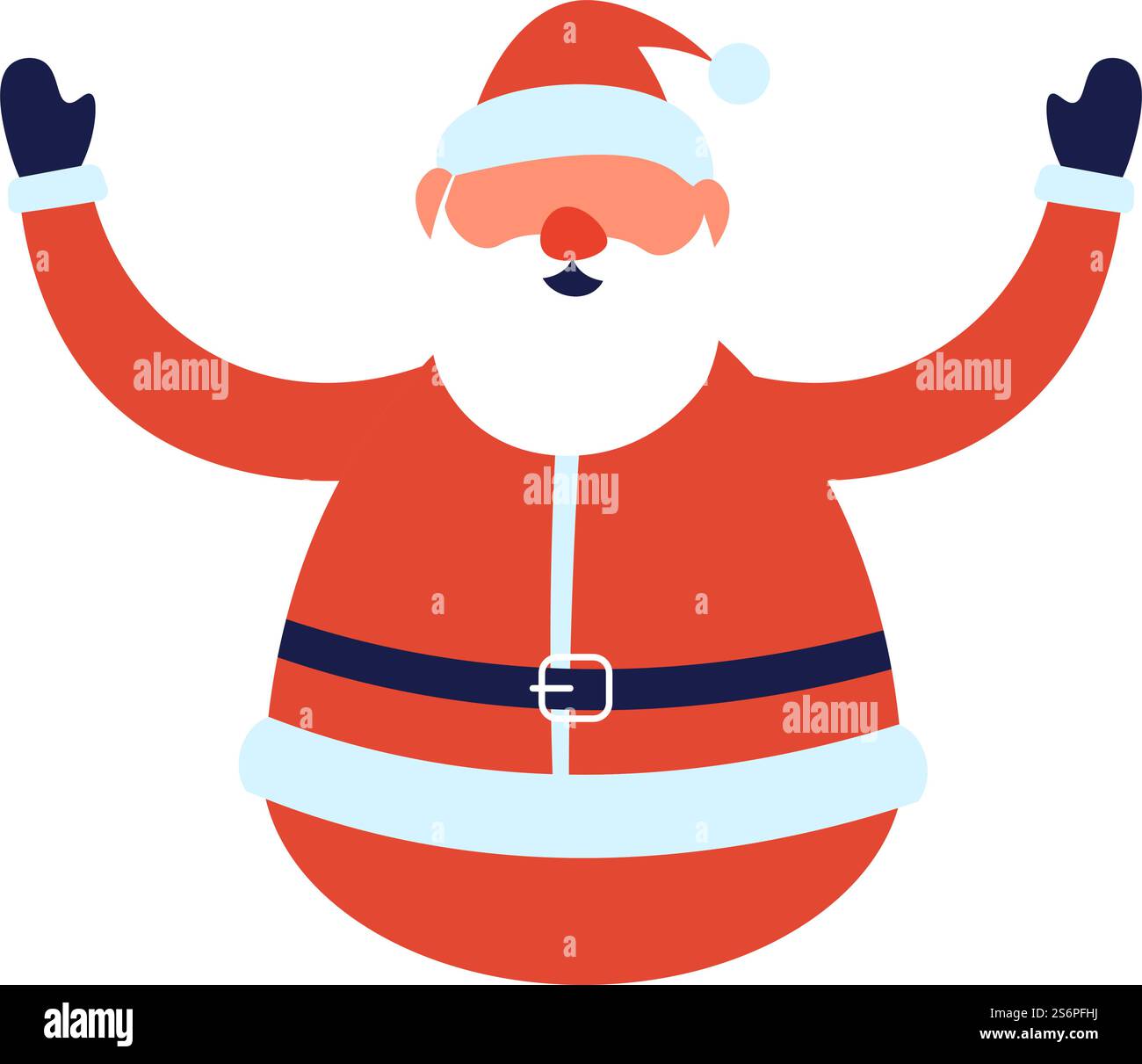 Père Frost, saint nicolas ou père noël vêtu d'un costume traditionnel avec ceinture et chapeau. Caractère isolé de l'hiver, voeux de nouvel an et de noël et célébration amusante. Vecteur dans le style plat. Santa Claus Noël et vecteur de caractère du nouvel an Illustration de Vecteur