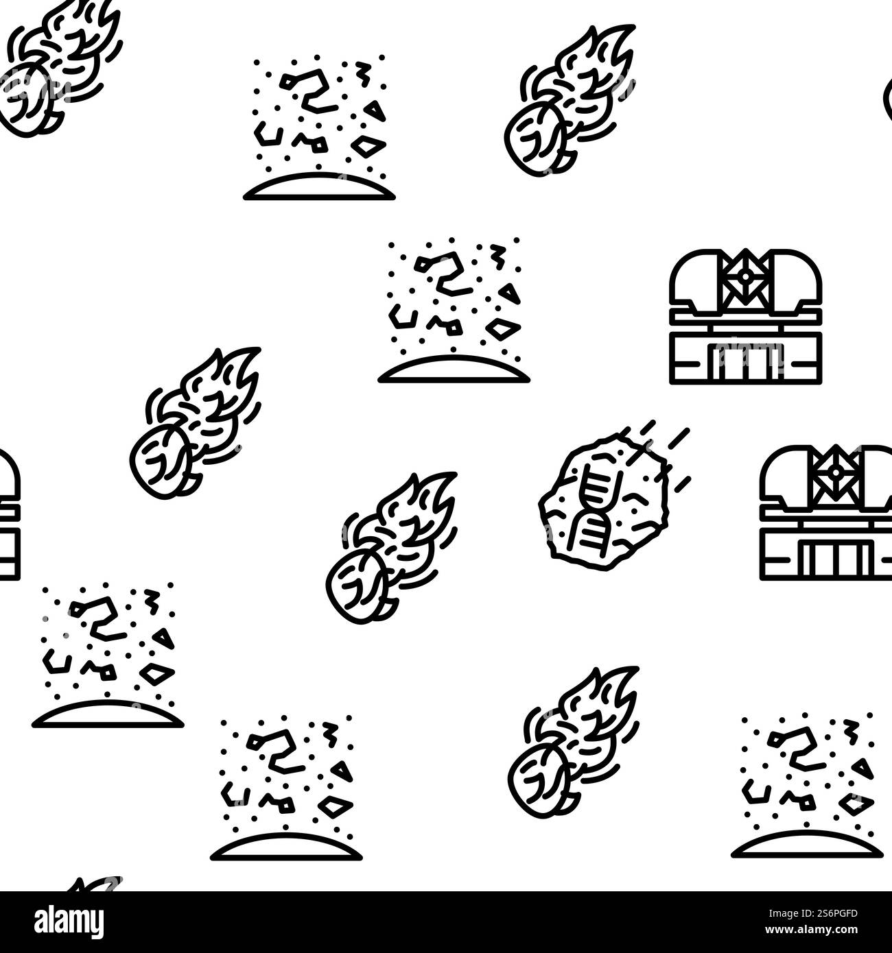 Illustration des lignes fines du modèle sans couture du vecteur d'équipement de recherche spatiale. Modèle sans couture de vecteur d'équipement de recherche spatiale Illustration de Vecteur