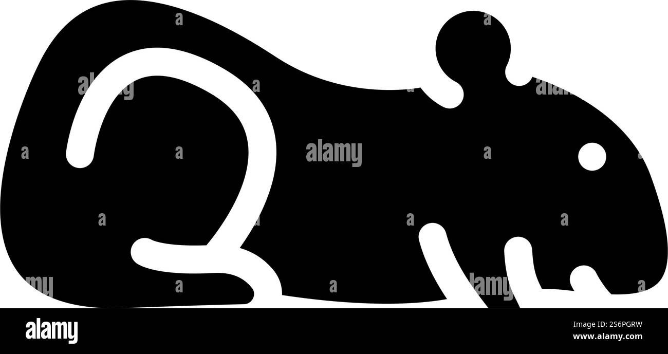 vecteur d'icône de glyphe d'animal familier de hamster. signe d'animal de compagnie de hamster. illustration noire du symbole de contour isolé. illustration vectorielle d'icône de glyphe d'animal de compagnie de hamster Illustration de Vecteur