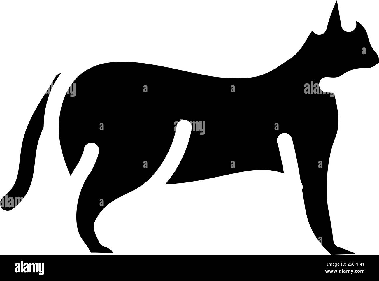 vecteur d'icône de glyphe d'animal domestique de chat. signe d'animal domestique de chat. illustration noire du symbole de contour isolé. illustration vectorielle d'icône de glyphe d'animal domestique de chat Illustration de Vecteur
