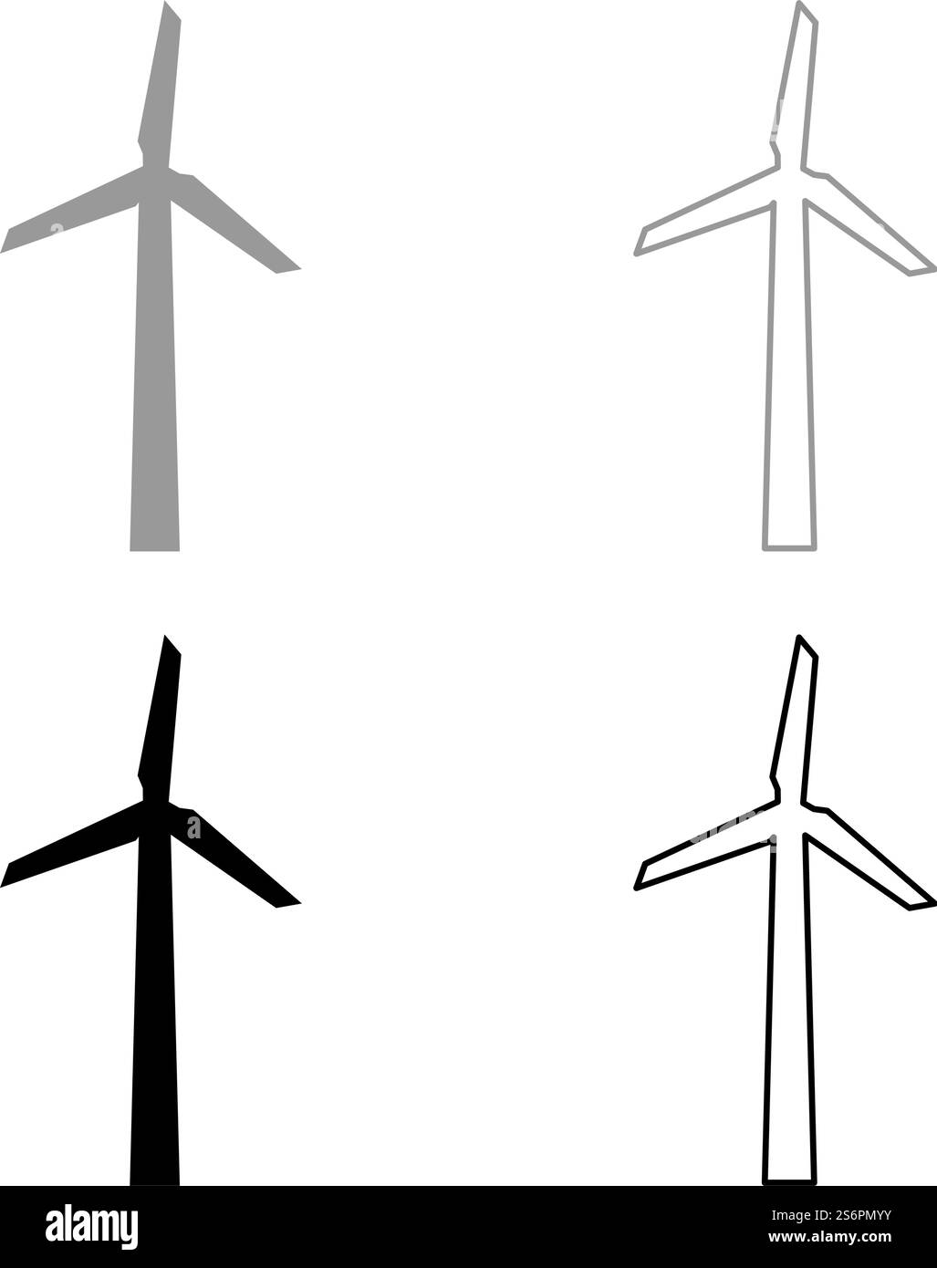 Icône de groupe électrogène de vent gris noir illustration vectorielle image simple plat style plein contour ligne de contour mince. Icône de groupe électrogène de vent gris noir illustration vectorielle image de style plat plein contour de remplissage ligne mince Illustration de Vecteur