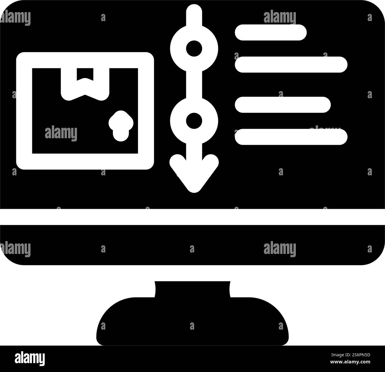 surveillance de direction sur le vecteur d'icône de glyphe d'ordinateur. surveillance de direction sur panneau informatique. illustration noire du symbole de contour isolé. surveillance de direction sur l'illustration vectorielle d'icône de glyphe d'ordinateur Illustration de Vecteur