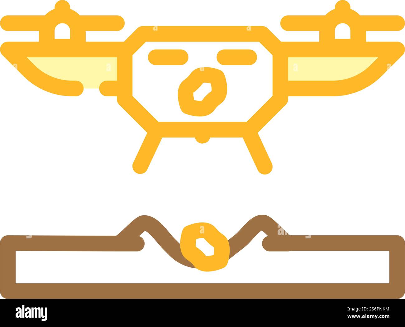 vecteur d'icône de couleur de plantation d'agriculture de drone. panneau de plantation d'agriculture de drone. illustration de symbole isolé. illustration vectorielle d'icône de couleur de plantation d'agriculture de drone Illustration de Vecteur