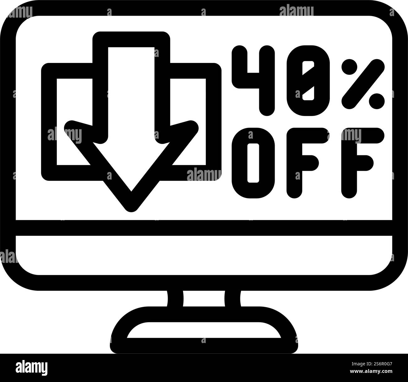 newsletter avec promotion et vecteur d'icône de ligne de coupon. newsletter avec promotion et signe de coupon. illustration noire du symbole de contour isolé. newsletter avec promotion et illustration vectorielle d'icône de ligne de coupon Illustration de Vecteur