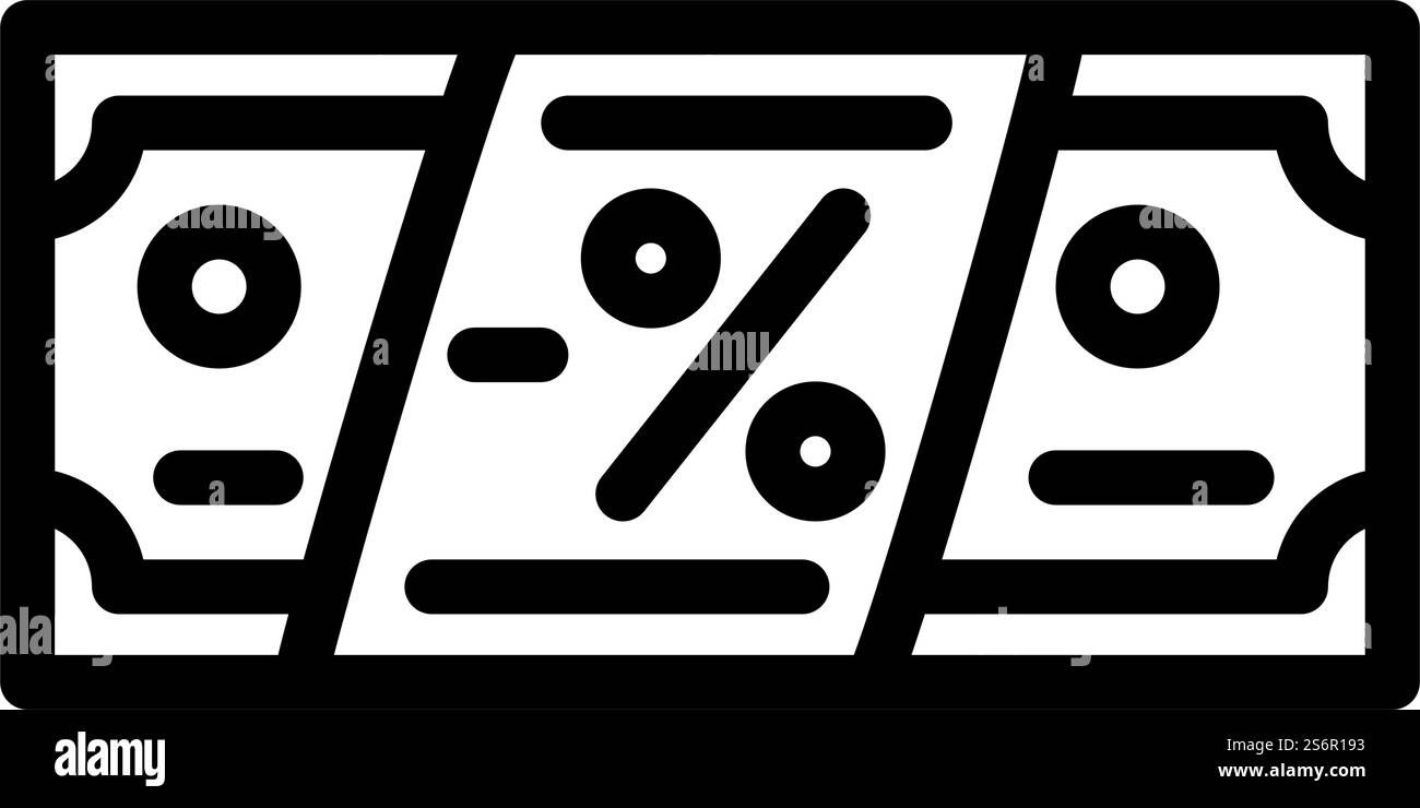 emplacement du vecteur d'icône de ligne de vente de remise. emplacement de l'enseigne de vente de rabais. illustration noire du symbole de contour isolé. emplacement de l'illustration vectorielle d'icône de ligne de vente d'escompte Illustration de Vecteur