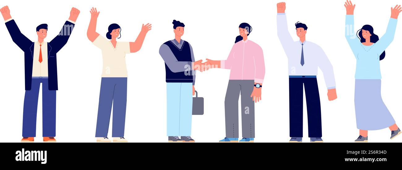 Concept d'accord d'équipe commerciale. Poignée de main d'homme d'affaires, signant client de projet. Les partenaires se tiennent la main, le partenariat rencontre des personnages de vecteur absolus. Partenariat d'illustration et poignée de main de collaboration. Concept d'accord d'équipe commerciale. Poignée de main d'homme d'affaires, signant client de projet. Les partenaires se tiennent la main, le partenariat rencontre des personnages de vecteur absolus Illustration de Vecteur