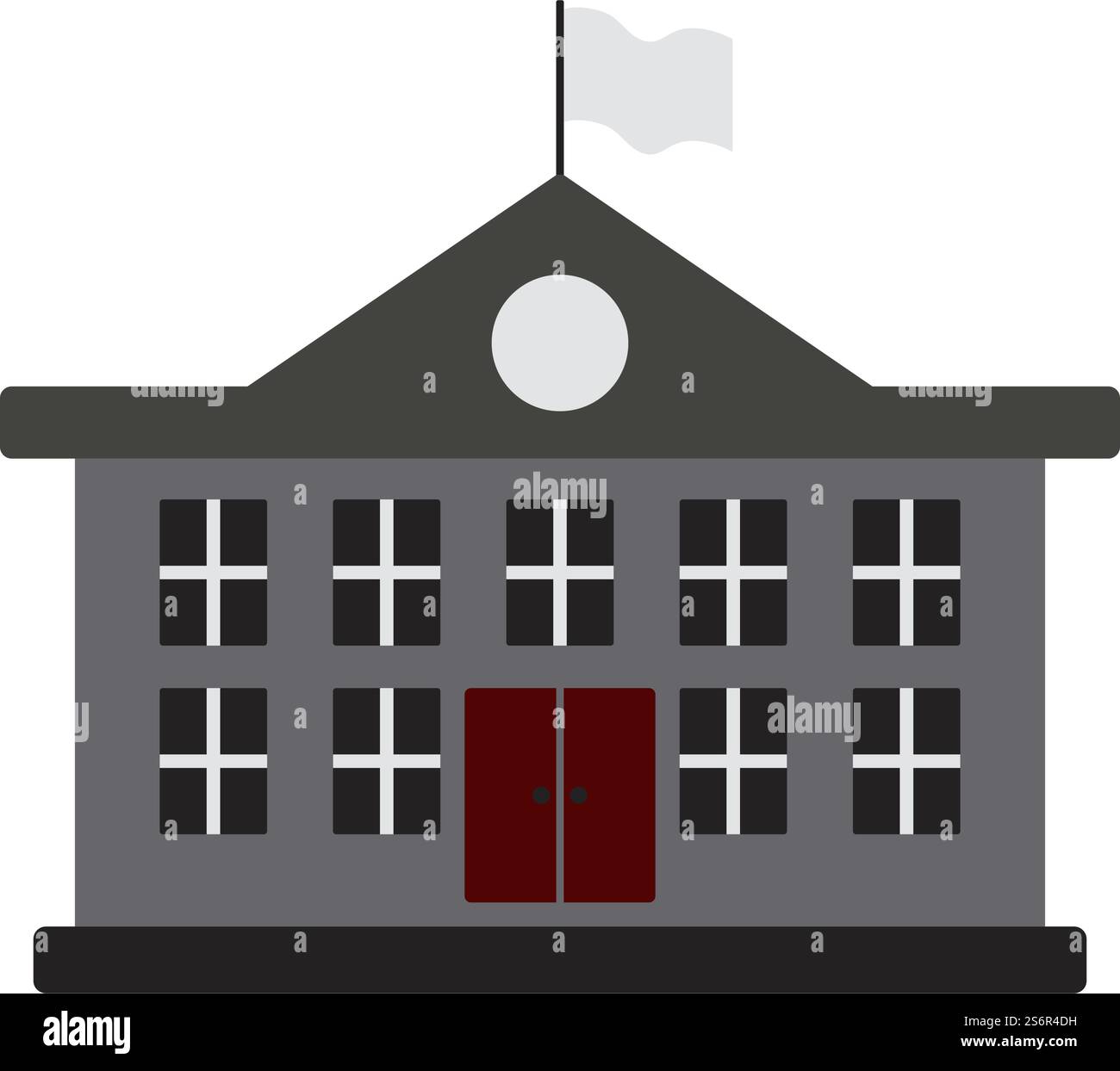 Icône du bâtiment de l'école.Conception couleur plate.Illustration vectorielle. Illustration de Vecteur