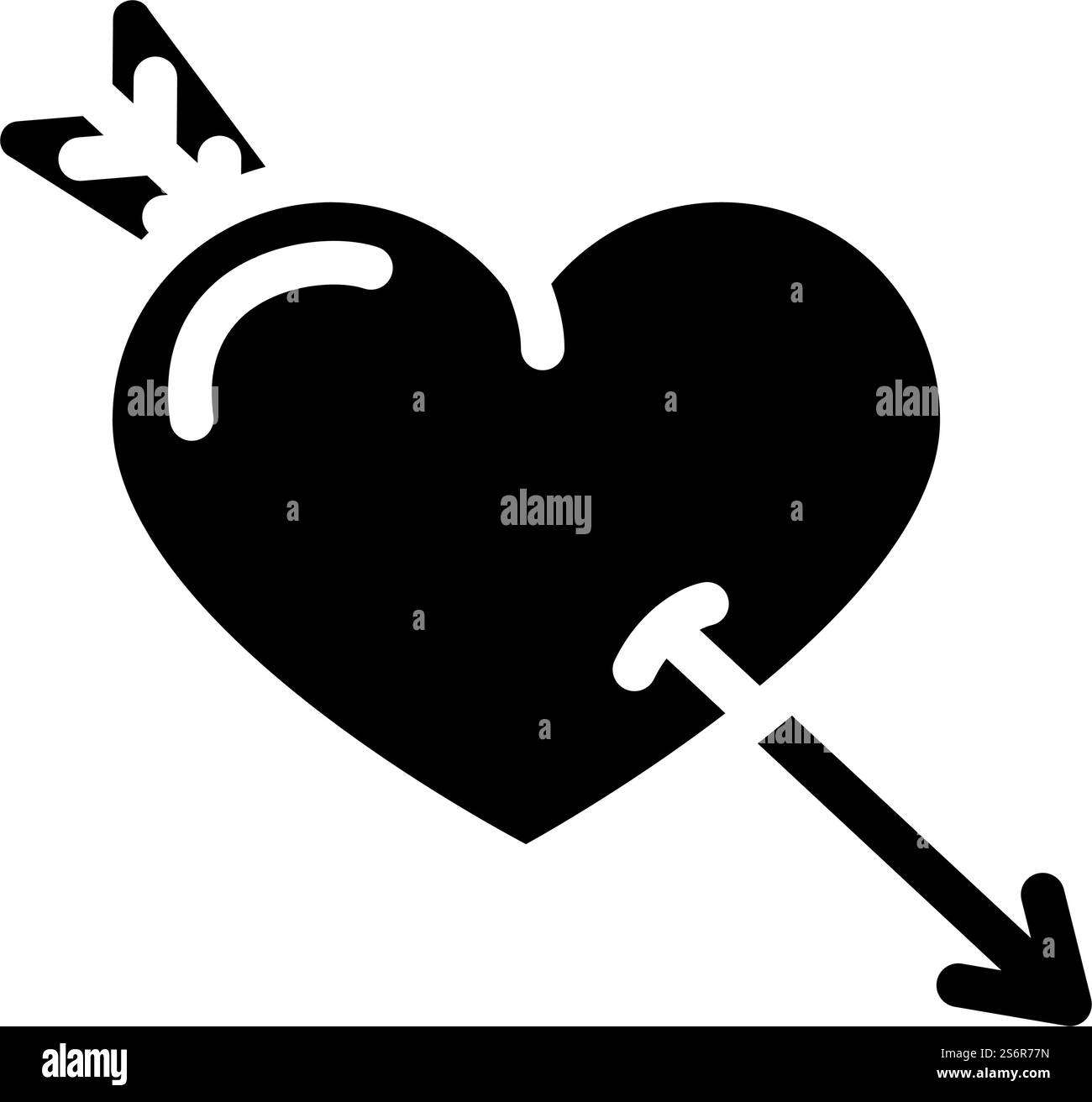 vecteur d'icône de glyphe de jour de la saint-valentin. signe saint-valentin. illustration noire du symbole de contour isolé. illustration vectorielle d'icône de glyphe de jour de la saint-valentin Illustration de Vecteur