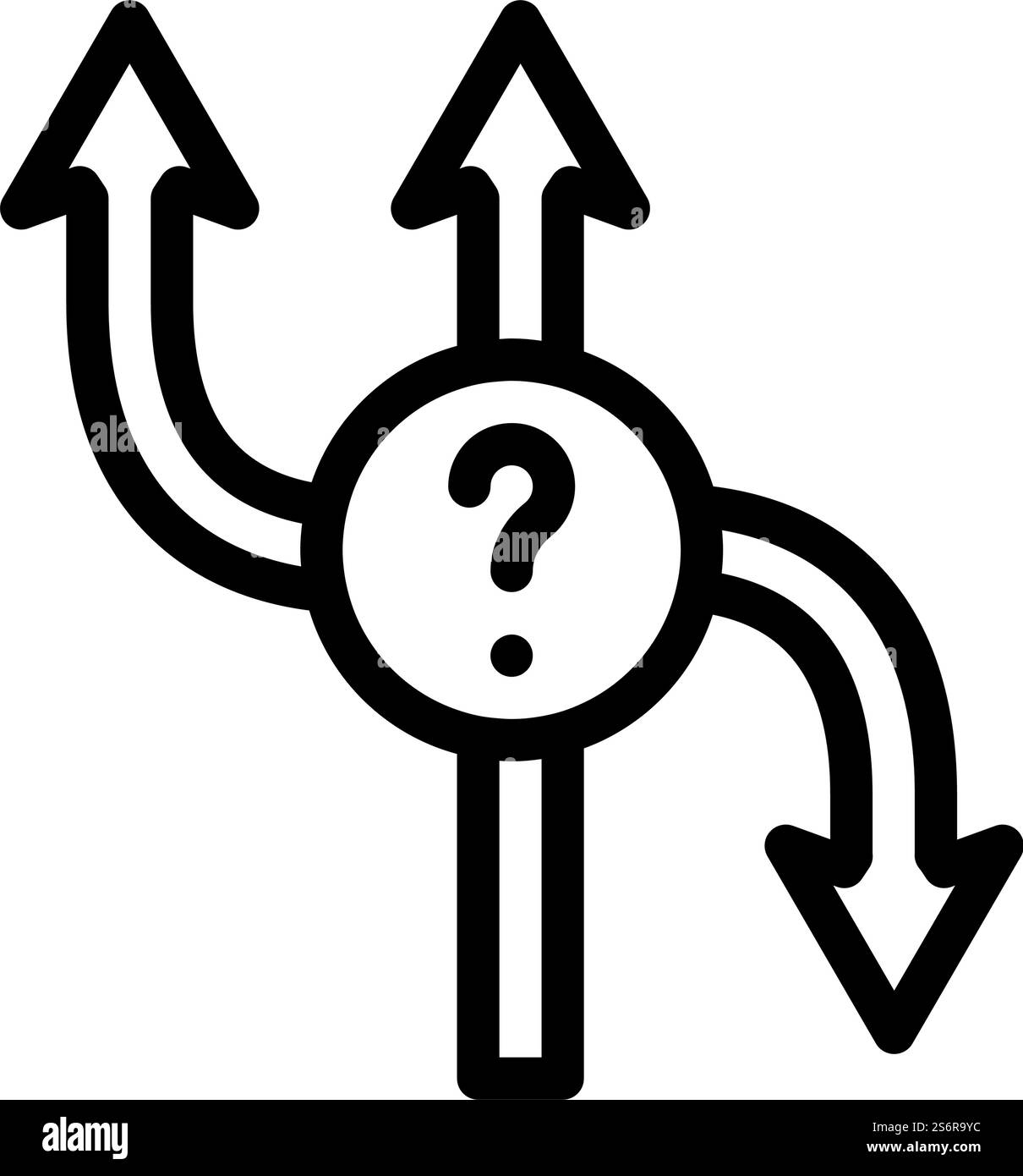 choix du vecteur d'icône de ligne directrice. choix du panneau de direction. illustration noire du symbole de contour isolé. choix de l'illustration vectorielle d'icône de ligne directrice Illustration de Vecteur