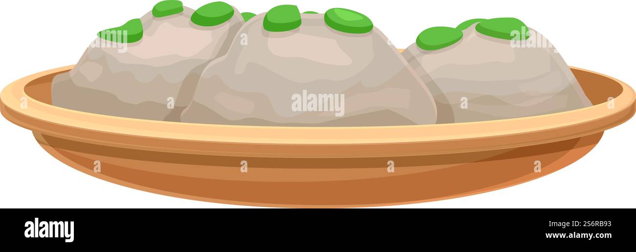 Vecteur de dessin animé d'icône de boules de viande. Nourriture en boulettes. Boulette de viande de bœuf. Vecteur de dessin animé d'icône de boules de viande. Nourriture en boulettes Illustration de Vecteur