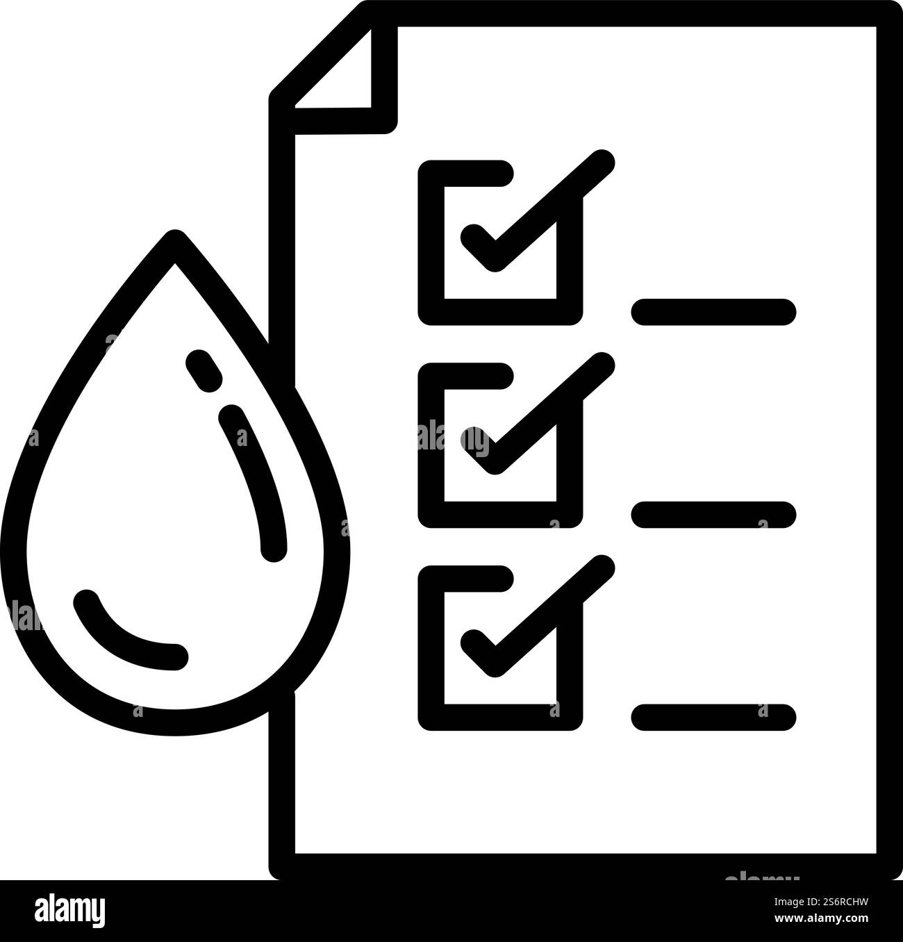 Icône de filtre à eau approuvé. Icône vectorielle de filtre à eau approuvée pour la conception Web isolé sur fond blanc. Icône de filtre à eau approuvé, style de contour Illustration de Vecteur