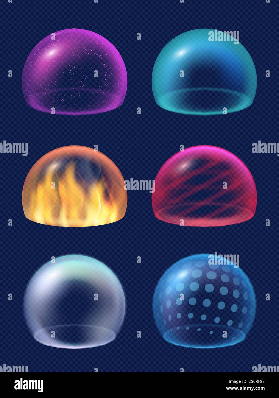 Bouclier sphérique. Protection des cercles de sécurité de l'énergie réflexion géométrique formes transparentes décent vecteur collection réaliste. Protection de sécurité, illustration de défense de force d'effet futuriste. Bouclier sphérique. Protection des cercles de sécurité de l'énergie réflexion géométrique formes transparentes décent vecteur collection réaliste Illustration de Vecteur